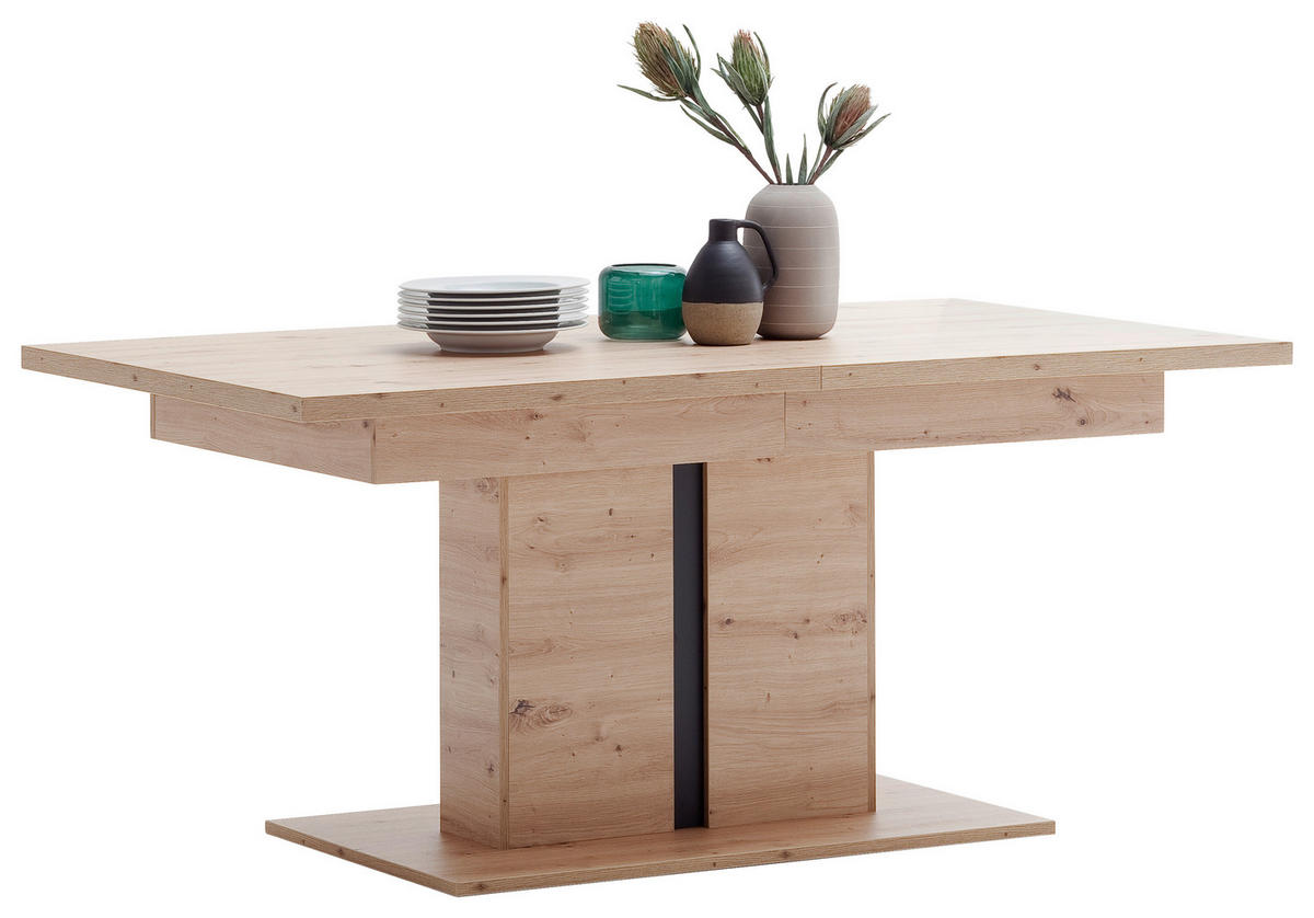 ESSTISCH Anthrazit, Eichefarben rechteckig  ausziehbar  - Eichefarben/Anthrazit, Design, Holzwerkstoff (180-280/100/77cm) - MID.YOU