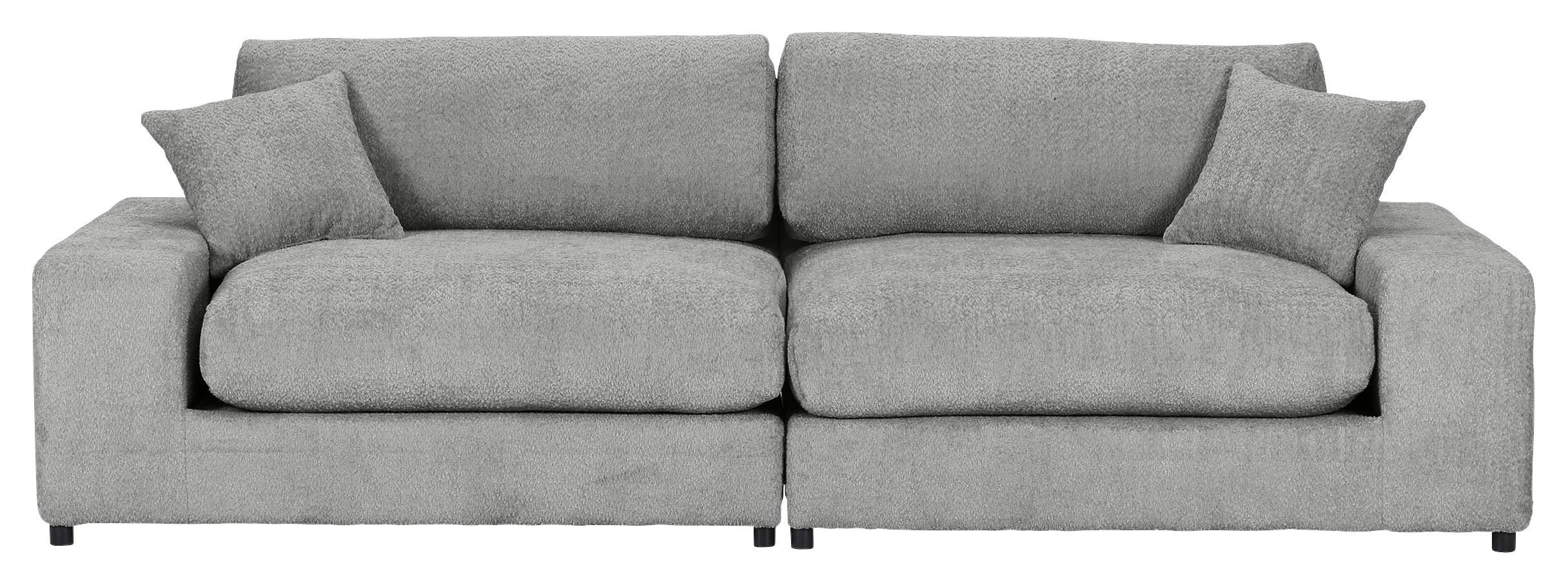 MEGASOFA  in Struktur, Bouclé Grau  - Schwarz/Grau, MODERN, Kunststoff/Textil (270/76/125cm) - Landscape