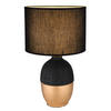 TISCHLEUCHTE 25/43 cm   - Goldfarben/Schwarz, KONVENTIONELL, Keramik/Textil (25/43cm) - Globo