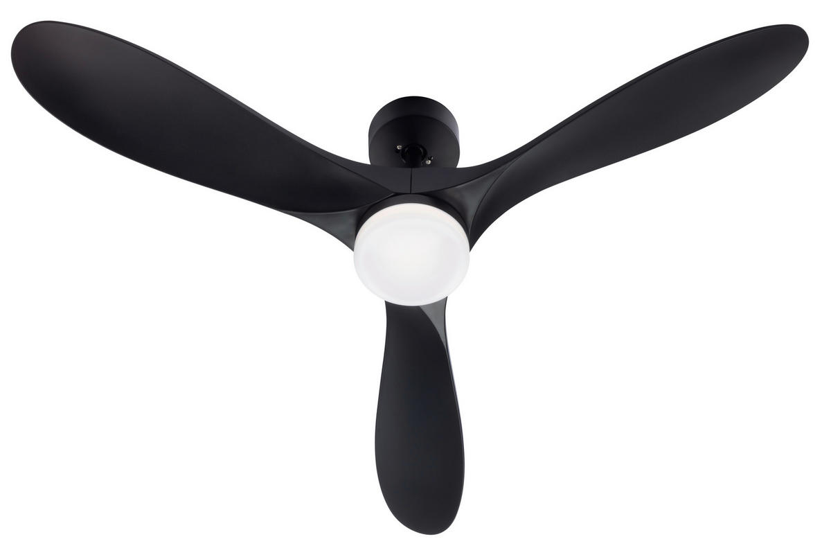 DECKENVENTILATOR - Schwarz, Basics, Kunststoff/Metall (132/3,5cm) - Mican