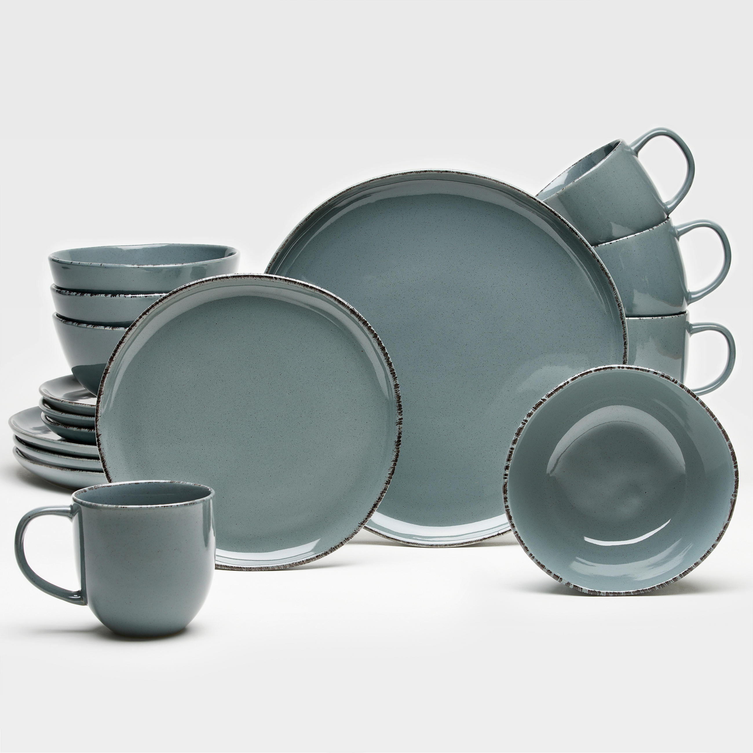 KOMBISERVICE Grau Urban 16-teilig 4 Personen  - Grau, Basics, Keramik - Van Well