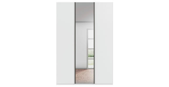 DREHTÜRENSCHRANK 151/223/61 cm,  in Weiß, 3-türig  - Graphitfarben/Weiß, Basics, Glas/Holzwerkstoff (151/223/61cm) - Novel