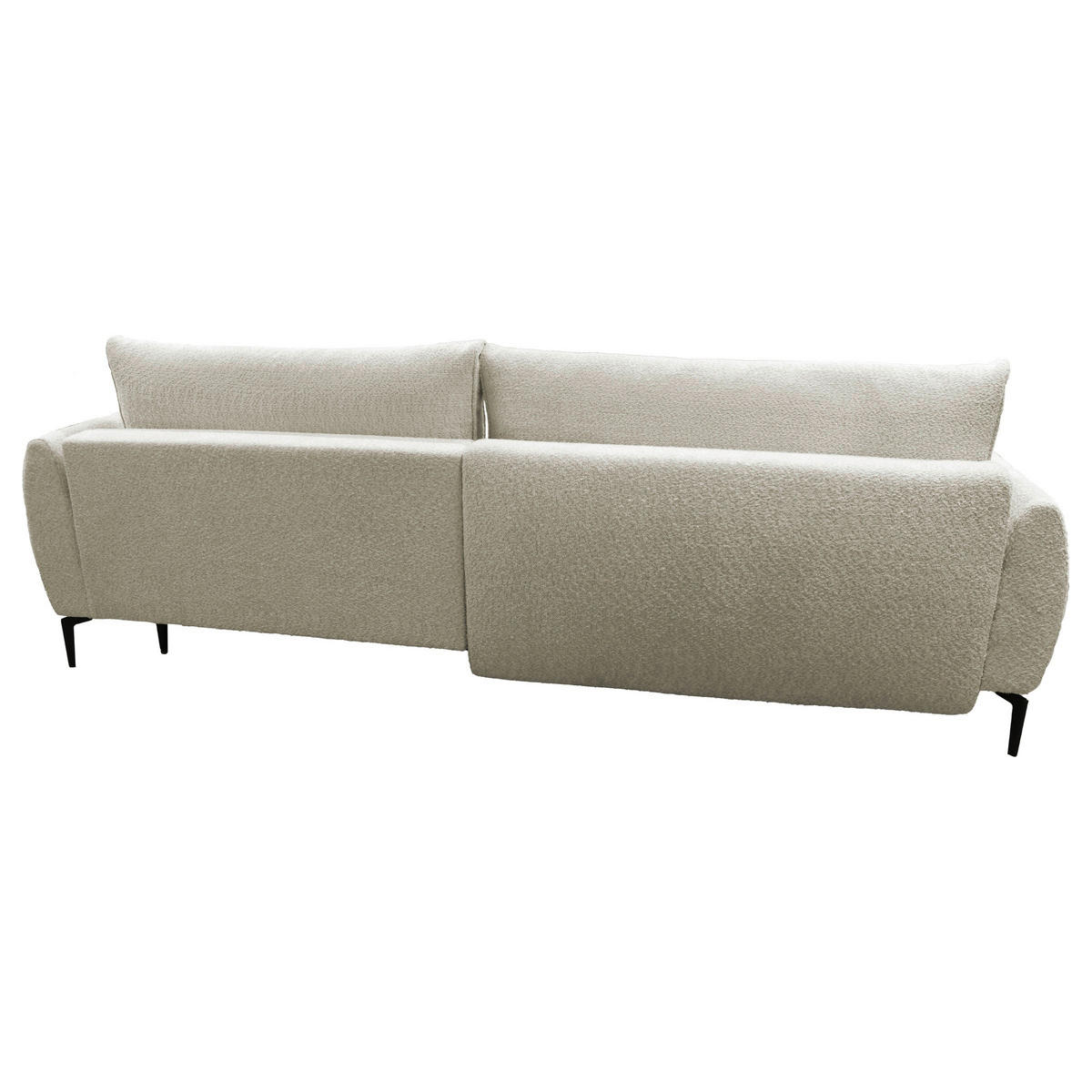 ECKSOFA in Bouclé Creme  - Creme/Schwarz, Design, Textil/Metall (273/204cm) - MID.YOU