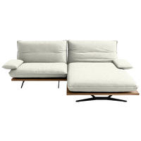 ECKSOFA Chenille, Flachgewebe Creme, Wildeiche  - Wildeiche/Creme, Design, Holz/Textil (284/161cm) - Koinor