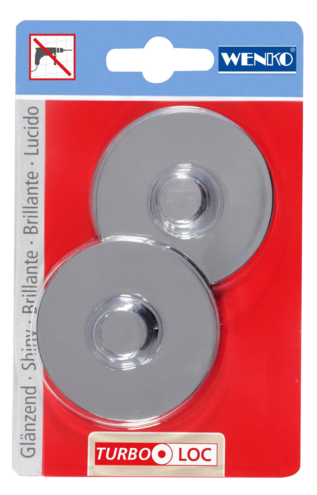 MONTAGEPLATTEN - Chromfarben, Basics, Kunststoff (6,1/1,4cm) - Wenko