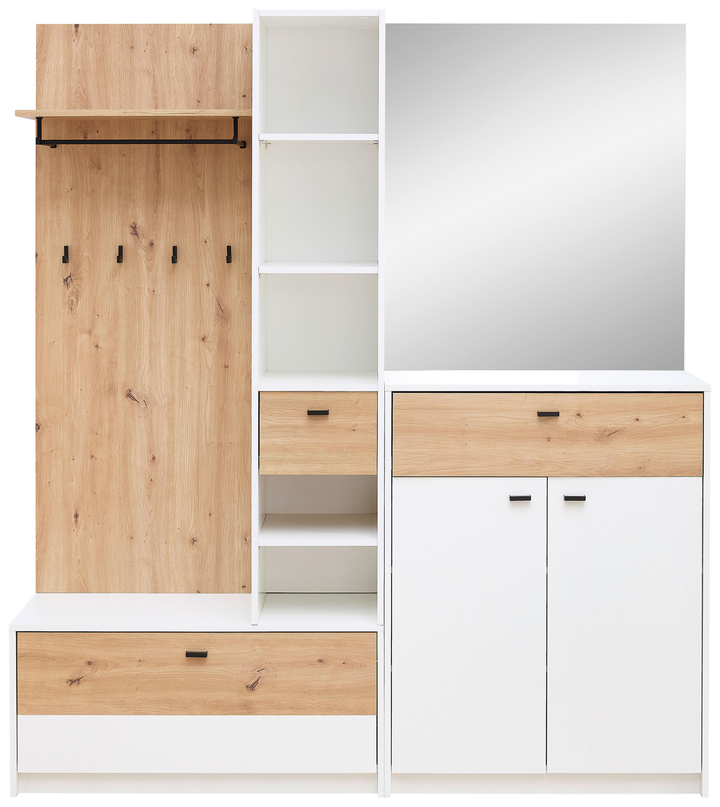 Xora PREDSIEŇOVÝ NÁBYTOK, biela, dub artisan, 173/195/38 cm