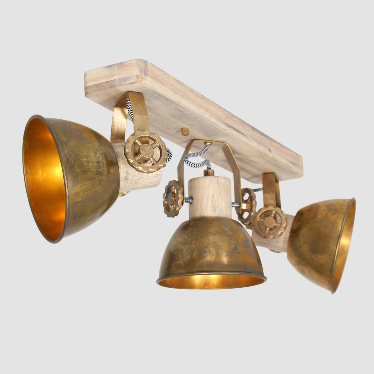 DECKENSPOTS - Bronzefarben/Kupferfarben, Trend, Holz/Metall (59/19/23cm)