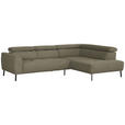 ECKSOFA in Struktur Hellbraun  280/205 cm  - Hellbraun/Schwarz, Design, Textil/Metall (280/205cm) - Xora