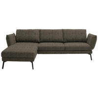 ECKSOFA in Flachgewebe Braun  175/277 cm  - Schwarz/Braun, Design, Textil/Metall (175/277cm) - Schöner Wohnen