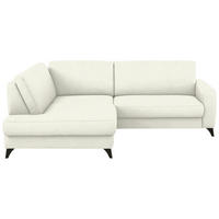 ECKSOFA  Chenille Creme  - Creme/Schwarz, Design, Textil/Metall (182/239cm) - Beldomo Comfort