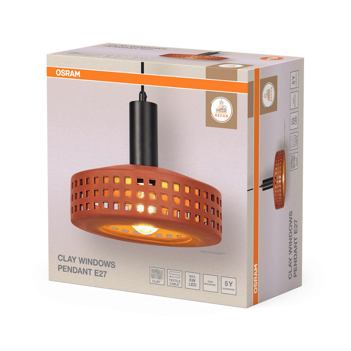 HÄNGELEUCHTE 26/150 cm  - Braun, Basics, Stein/Metall (26/150cm) - Osram