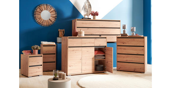 KOMMODE  in 80/103/48 cm  - Eichefarben/Anthrazit, Design, Holzwerkstoff/Kunststoff (80/103/48cm) - Carryhome