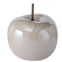 DEKORATIONSÄPPLE - beige/svart, Basics, keramik (8,8cm) - Ambia Home