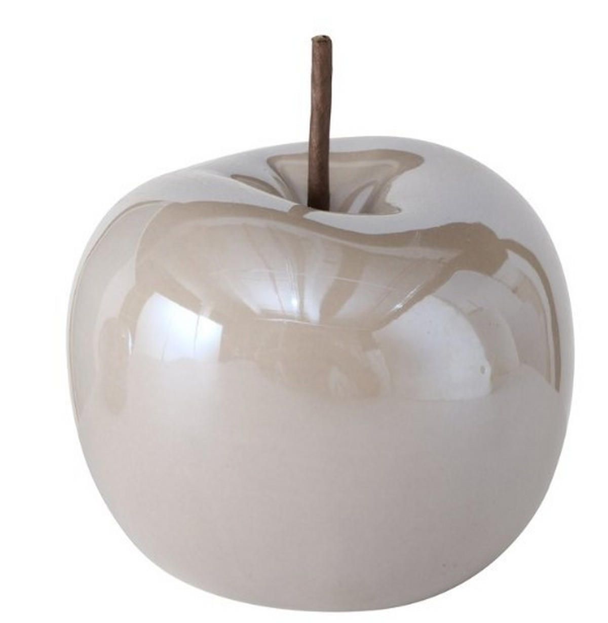 DEKORATIONSÄPPLE - beige/svart, Basics, keramik (8,8cm) - Ambia Home