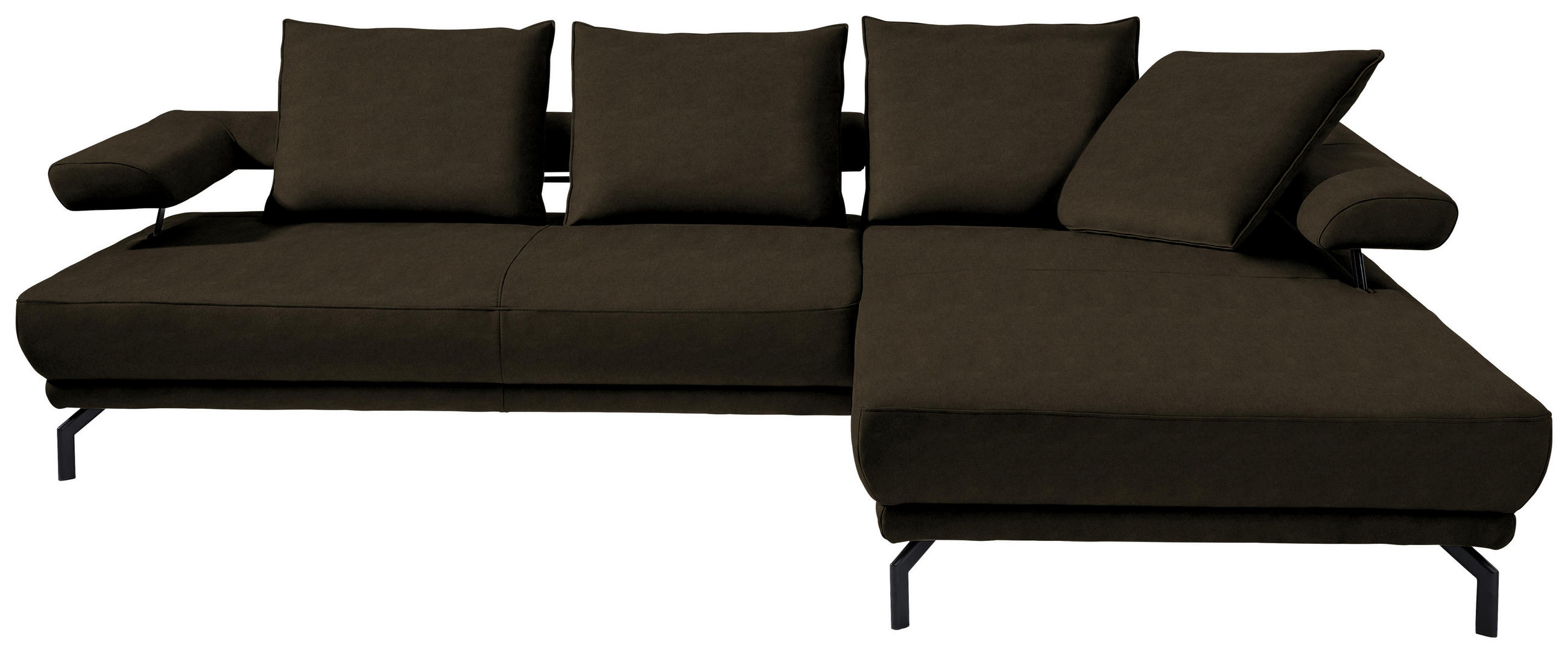 ECKSOFA in Mikrofaser Grün  - Schwarz/Grün, Design, Textil/Metall (305/224cm) - Dieter Knoll