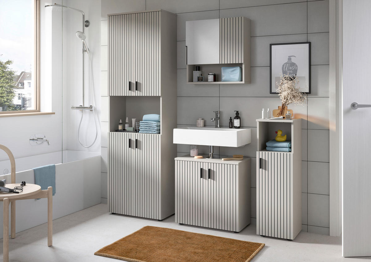 TVÄTTSTÄLLSUNDERSKÅP 60/59/30 cm  - svart/kashmir, Trend, trämaterial/plast (60/59/30cm) - MID.YOU