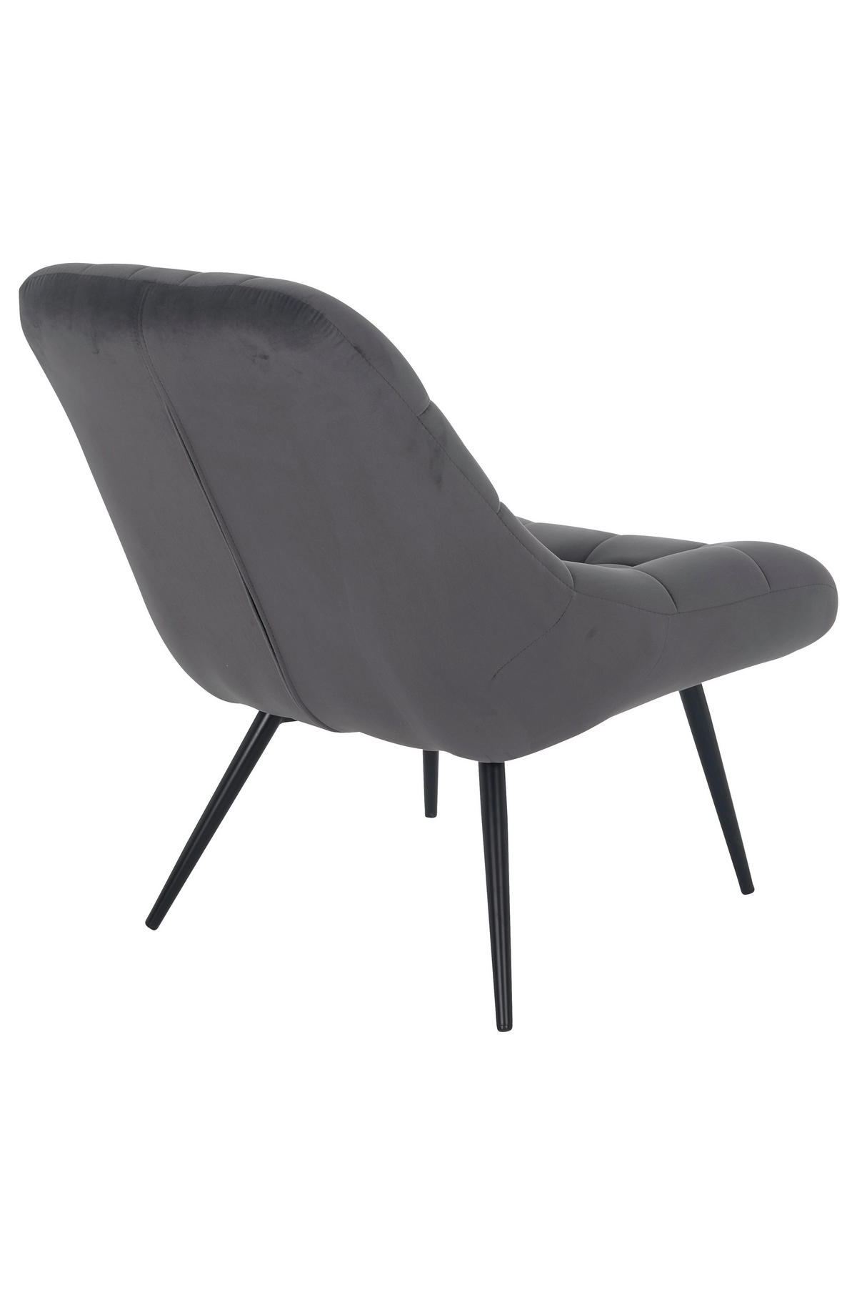 XXL-SESSEL Samt Grau, Schwarz    - Schwarz/Grau, MODERN, Textil/Metall (76/85,6/85,6cm) - Livetastic