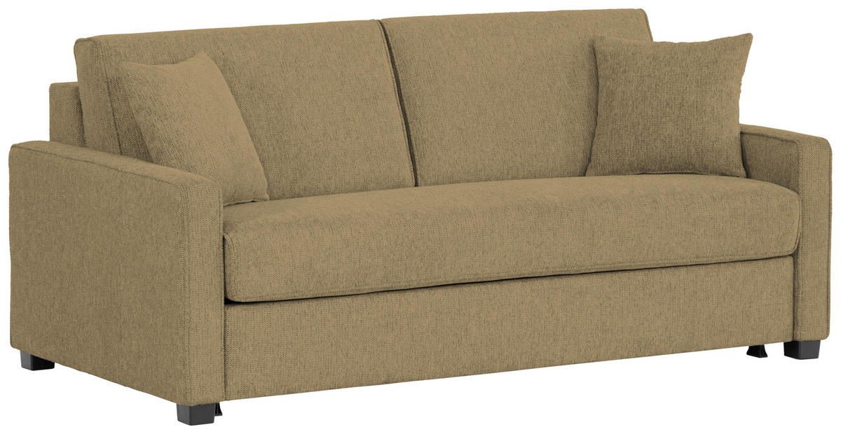 SCHLAFSOFA Sola in Webstoff Olivgrün  - Schwarz/Olivgrün, Design, Kunststoff/Textil (186/83/100cm) - Xora