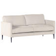 2-SITZER-SOFA  in Cord Weiß  - Schwarz/Weiß, Design, Holz/Textil (175/64/85cm) - Ambia Home