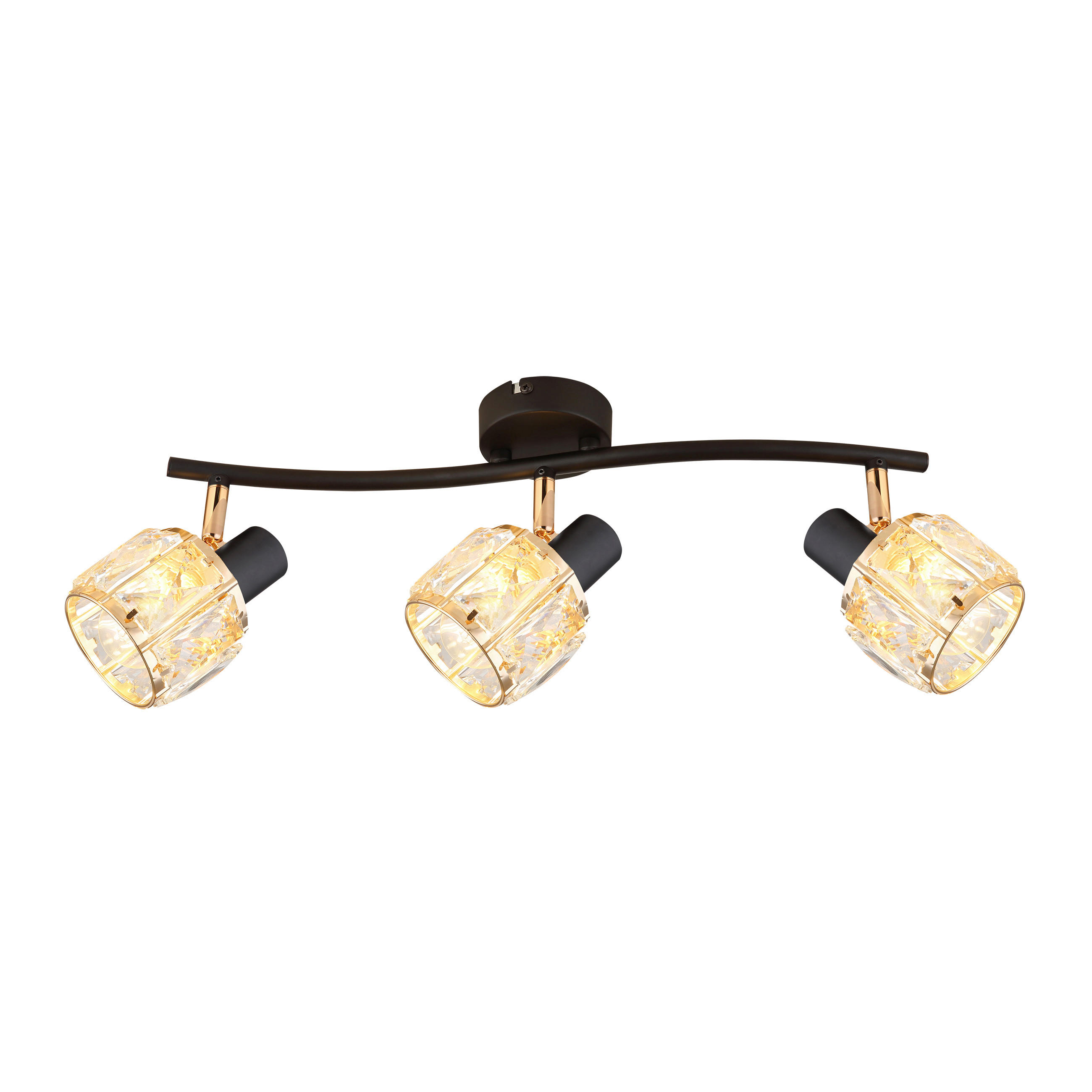 STRAHLER Dubai 45/18/9 cm  - Roségold/Schwarz, KONVENTIONELL, Glas/Metall (45/18/9cm)