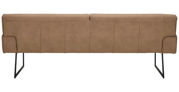 SITZBANK 238/90/75 cm Echtleder Braun  - Schwarz/Braun, Design, Leder/Metall (238/90/75cm) - Moderano