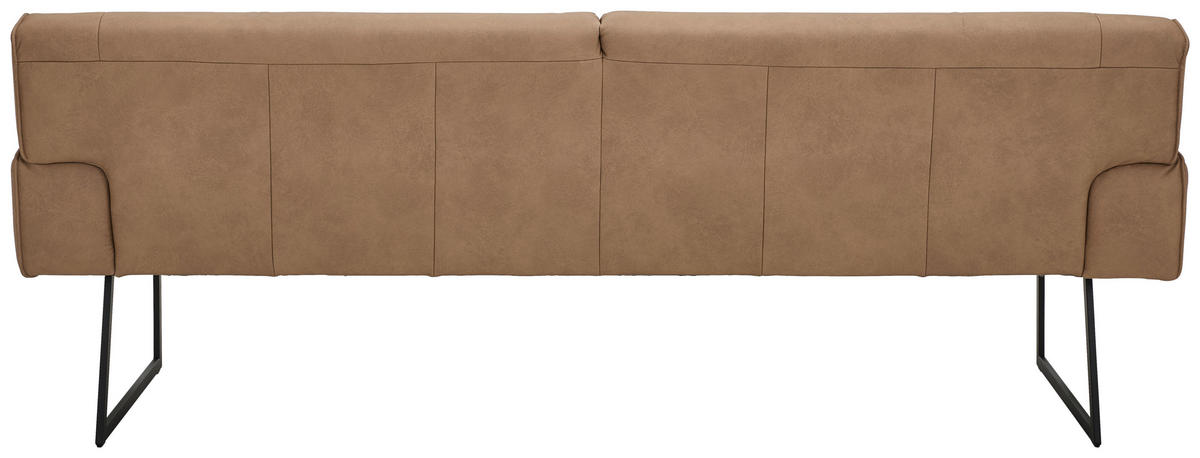 SITZBANK 238/90/75 cm Echtleder Braun  - Schwarz/Braun, Design, Leder/Metall (238/90/75cm) - Moderano