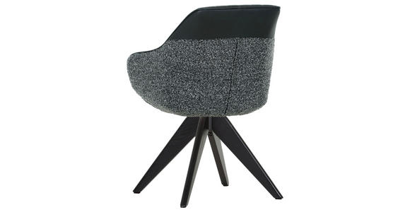 ARMLEHNSTUHL  Sitzfläche 360° drehbar, automatische Rückholfunktion Chenille, Lederlook  - Eichefarben/Anthrazit, KONVENTIONELL, Holz/Textil (60/83/65cm) - Ambia Home
