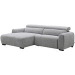 ECKSOFA in Mikrofaser Hellgrau  172/256 cm  - Hellgrau/Schwarz, Design, Textil/Metall (172/256cm) - Carryhome