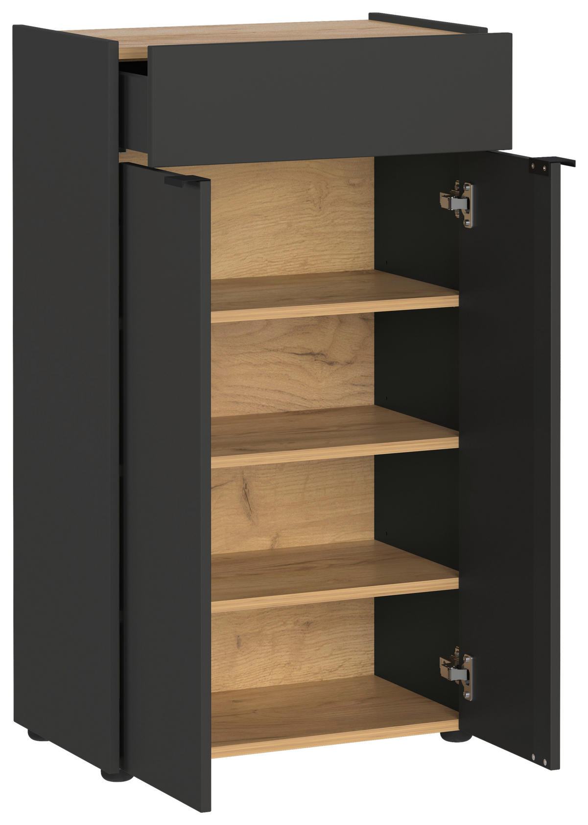 BADEZIMMER 3-teilig  in 151 cm  - Eichefarben/Schwarz, MODERN, Holzwerkstoff/Kunststoff (151cm) - Germania