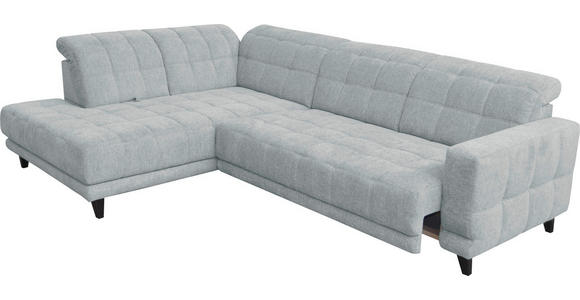 ECKSOFA in Webstoff Hellgrau  216/302 cm  - Hellgrau/Schwarz, Design, Holz/Textil (216/302cm) - Xora