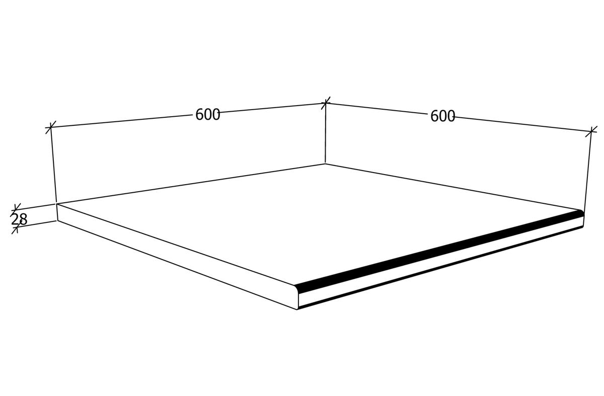 ARBEITSPLATTE 60/2,8/60 cm  - Weiß, KONVENTIONELL, Holzwerkstoff (60/2,8/60cm) - MID.YOU