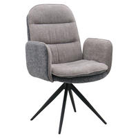 ARMLEHNSTUHL  Sitzfläche 360° drehbar Webstoff  Grau, Schwarz, Dunkelgrau  - Dunkelgrau/Schwarz, MODERN, Textil/Metall (62.5/99/71cm) - Livetastic