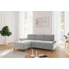 ECKSOFA ROCHELLE E Hellgrau Flachgewebe  - Hellgrau/Schwarz, KONVENTIONELL, Textil/Metall (164/251cm) - Sit & More