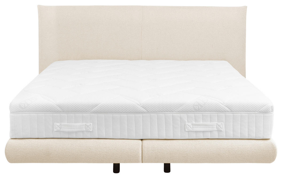 BOXSPRINGBETT 180/200 cm  in Sandfarben  - Sandfarben/Schwarz, Design, Holz/Holzwerkstoff (180/200cm) - Dieter Knoll
