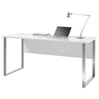 SCHREIBTISCH 170/73/77 cm  in Silberfarben, Hellgrau  - Silberfarben/Hellgrau, Design, Holzwerkstoff/Metall (170/73/77cm) - MID.YOU