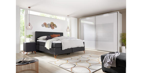 BOXSPRINGBETT 180/200 cm in Anthrazit - Anthrazit/Kupferfarben, KONVENTIONELL, Textil/Metall (180/200cm) - Esposa