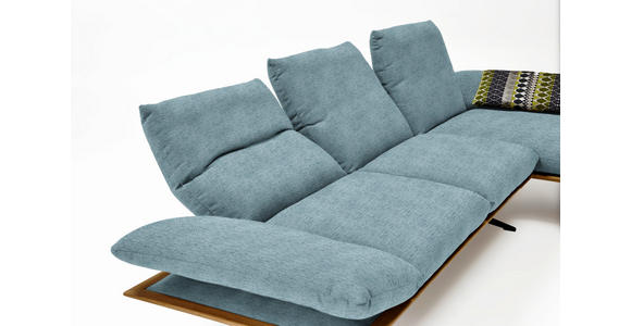 ECKSOFA in Flachgewebe Hellblau 314/159 cm - Schwarz/Hellblau, Design, Holz/Textil (314/159cm) - Dieter Knoll