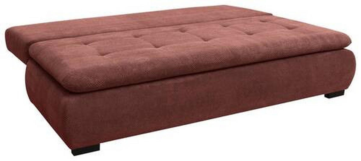 SCHLAFSOFA in Webstoff, Plüsch Rotbraun  - Rotbraun/Schwarz, Konventionell, Textil (203/72-96/98cm) - Novel