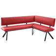 ECKBANK 190/150 cm  in Rot, Schwarz  - Rot/Schwarz, MODERN, Textil/Metall (190/150cm) - Cantus