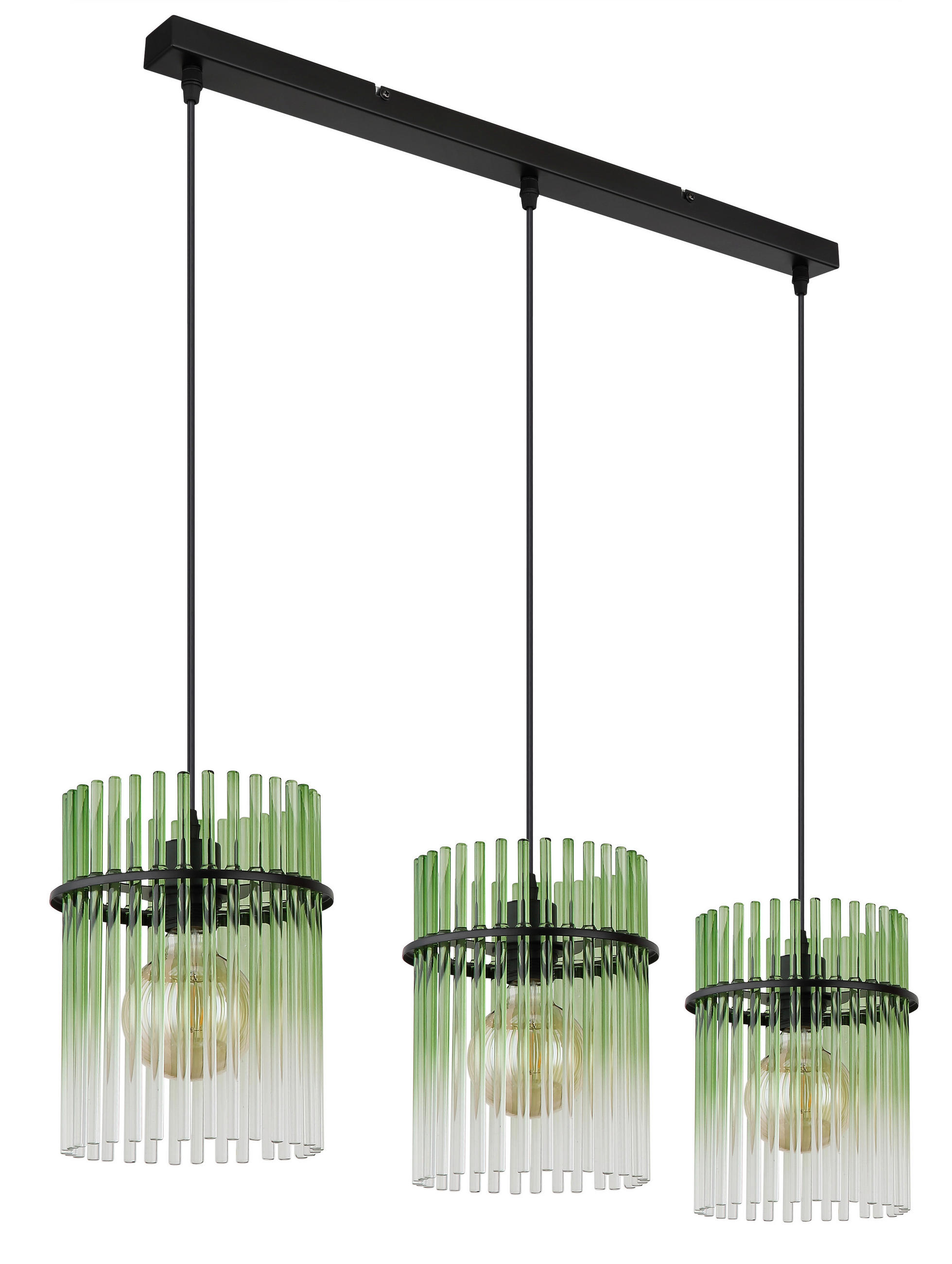 HÄNGELEUCHTE GORLEY 80/20/140 cm   - Klar/Schwarz, LIFESTYLE, Glas/Kunststoff (80/20/140cm) - Globo