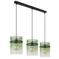HÄNGELEUCHTE GORLEY 80/20/140 cm   - Klar/Schwarz, LIFESTYLE, Glas/Kunststoff (80/20/140cm) - Globo