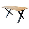 ESSTISCH Schwarz, Eichefarben rechteckig  in verschiedenen Größen erhältlich, Variantenauswahl  - Eichefarben/Schwarz, LIFESTYLE, Holz/Metall (160/90/75cm) - Linea Natura