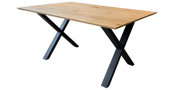 ESSTISCH Schwarz, Eichefarben rechteckig  in verschiedenen Größen erhältlich, Variantenauswahl  - Eichefarben/Schwarz, LIFESTYLE, Holz/Metall (160/90/75cm) - Linea Natura