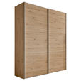 SCHWEBETÜRENSCHRANK  in Eiche Artisan  - Alufarben/Eiche Artisan, Holzwerkstoff/Metall (225/222/68cm) - Moderano