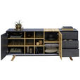 SIDEBOARD Eichefarben, Dunkelgrau  - Eichefarben/Dunkelgrau, Design, Holz/Holzwerkstoff (180/75/40cm) - Carryhome