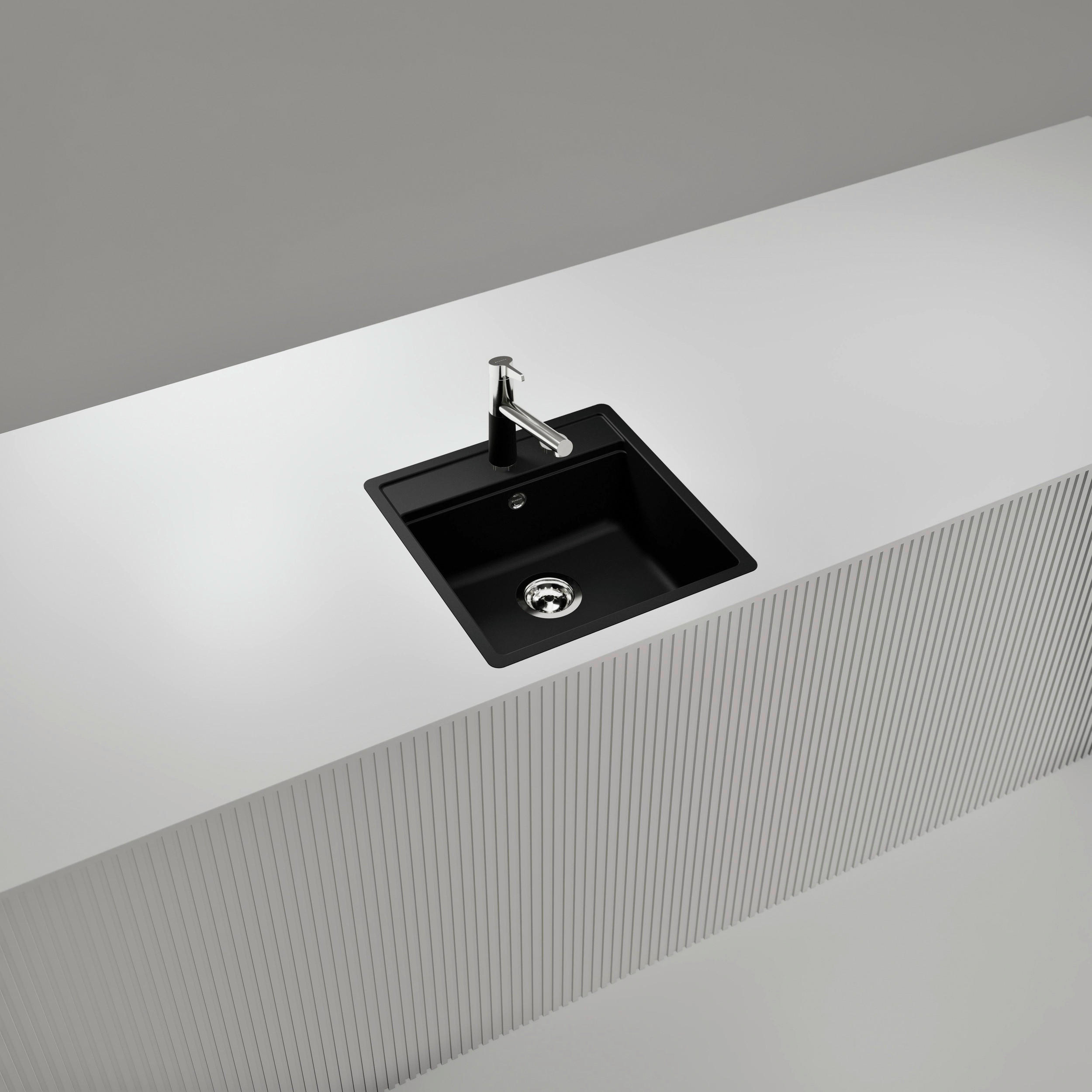 SPÜLE MONN100SFBPUR  - Schwarz, Basics, Stein (49/29/51cm) - Schock