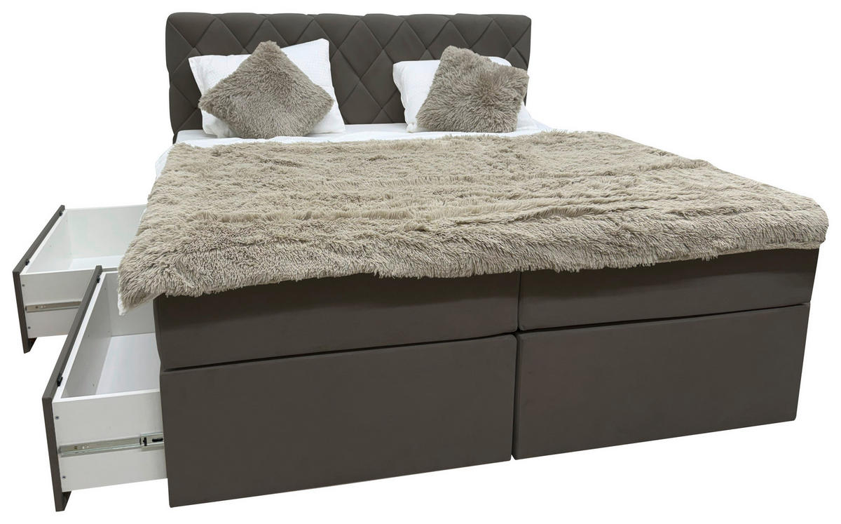 BOXBETT 180/200 cm  in Graphitfarben  - Graphitfarben, MODERN, Textil (180/200cm) - Livetastic
