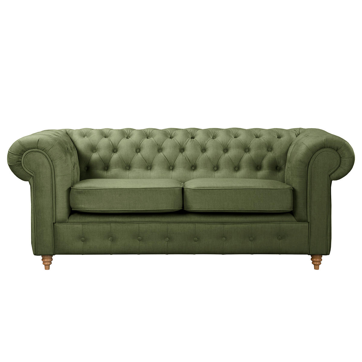 2-SITZER-SOFA Laura in Mikrofaser Dunkelgrün  - Dunkelgrün/Braun, Design, Holz/Textil (190/75/91cm) - P & B