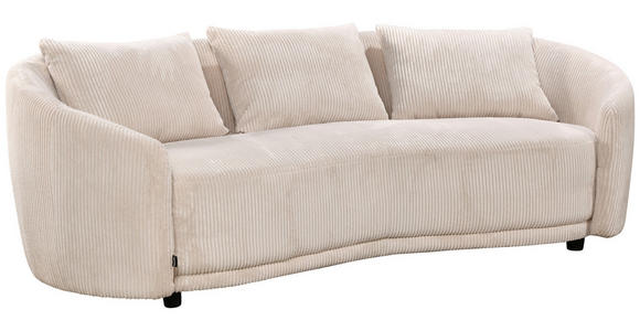 3-SITZER-SOFA in Struktur, Cord Naturfarben  - Schwarz/Naturfarben, Design, Kunststoff/Textil (217/72/95cm) - Carryhome
