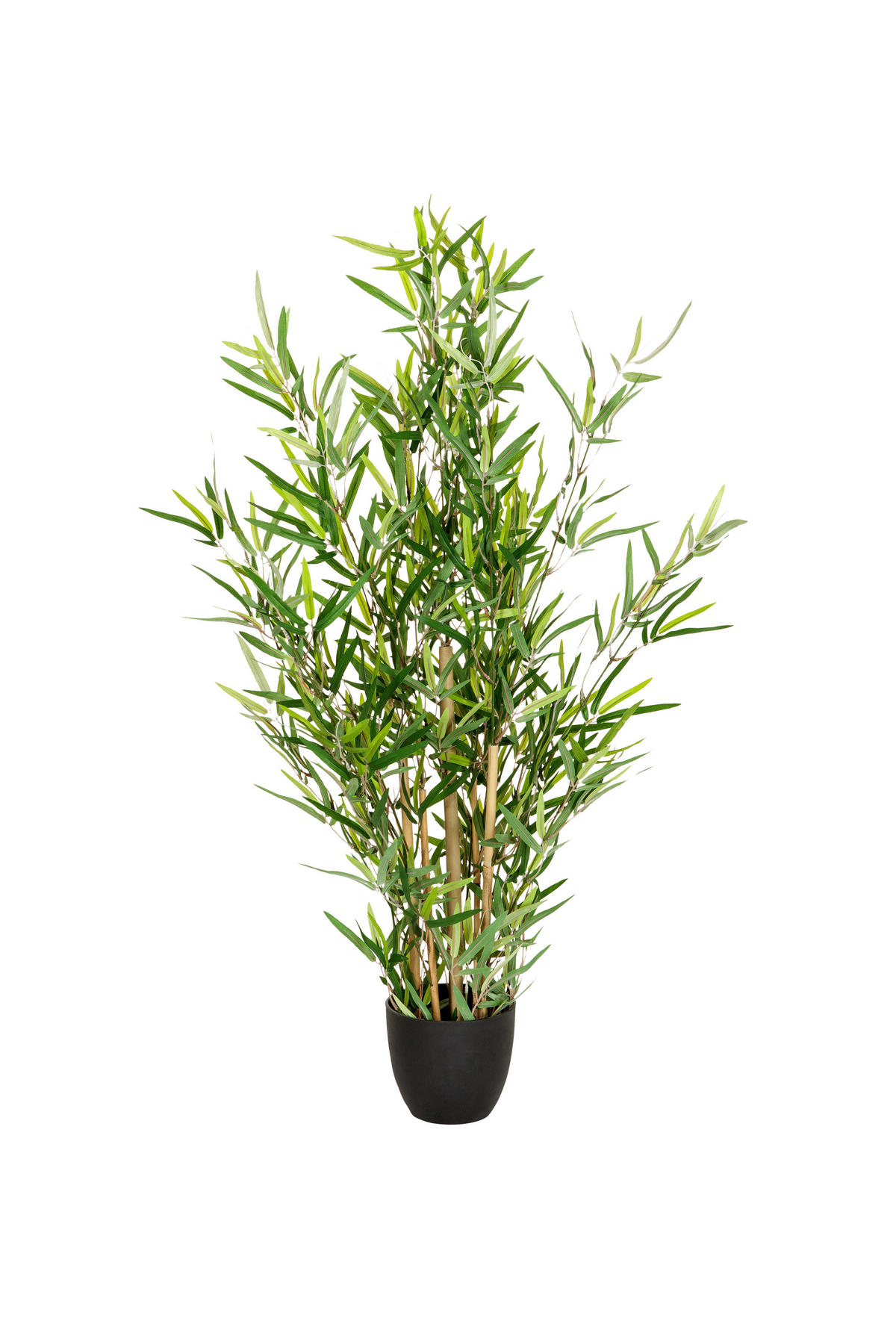 BAMBUS Bambus  - Hellbraun/Schwarz Hochglanz, Basics, Kunststoff/Textil (60/100/60cm) - MID.YOU